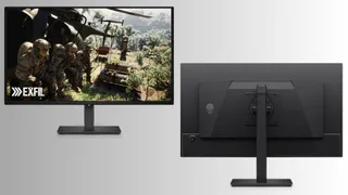 The AW2726DM features Alienware's signature design with a versatile stand that pivots, swivels, and adjusts for height