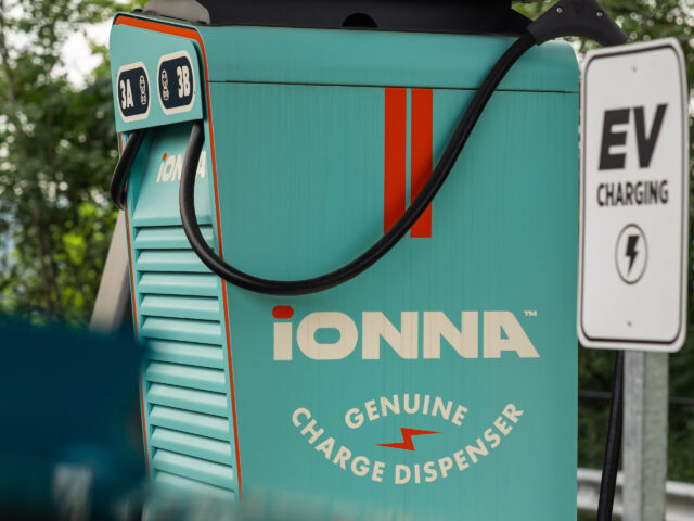 An IONNA-branded EV charger
