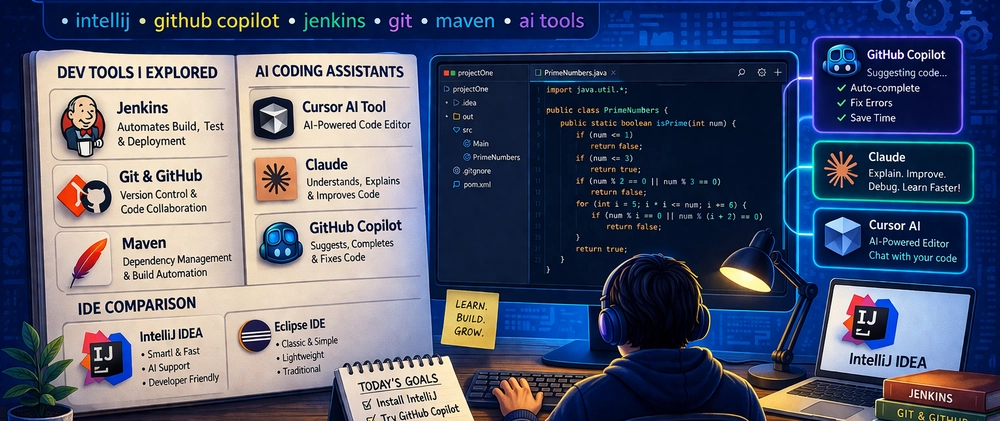 Cover image for 🚀 Day 31 of My Automation Journey – IntelliJ Setup, GitHub Copilot & Developer Tools