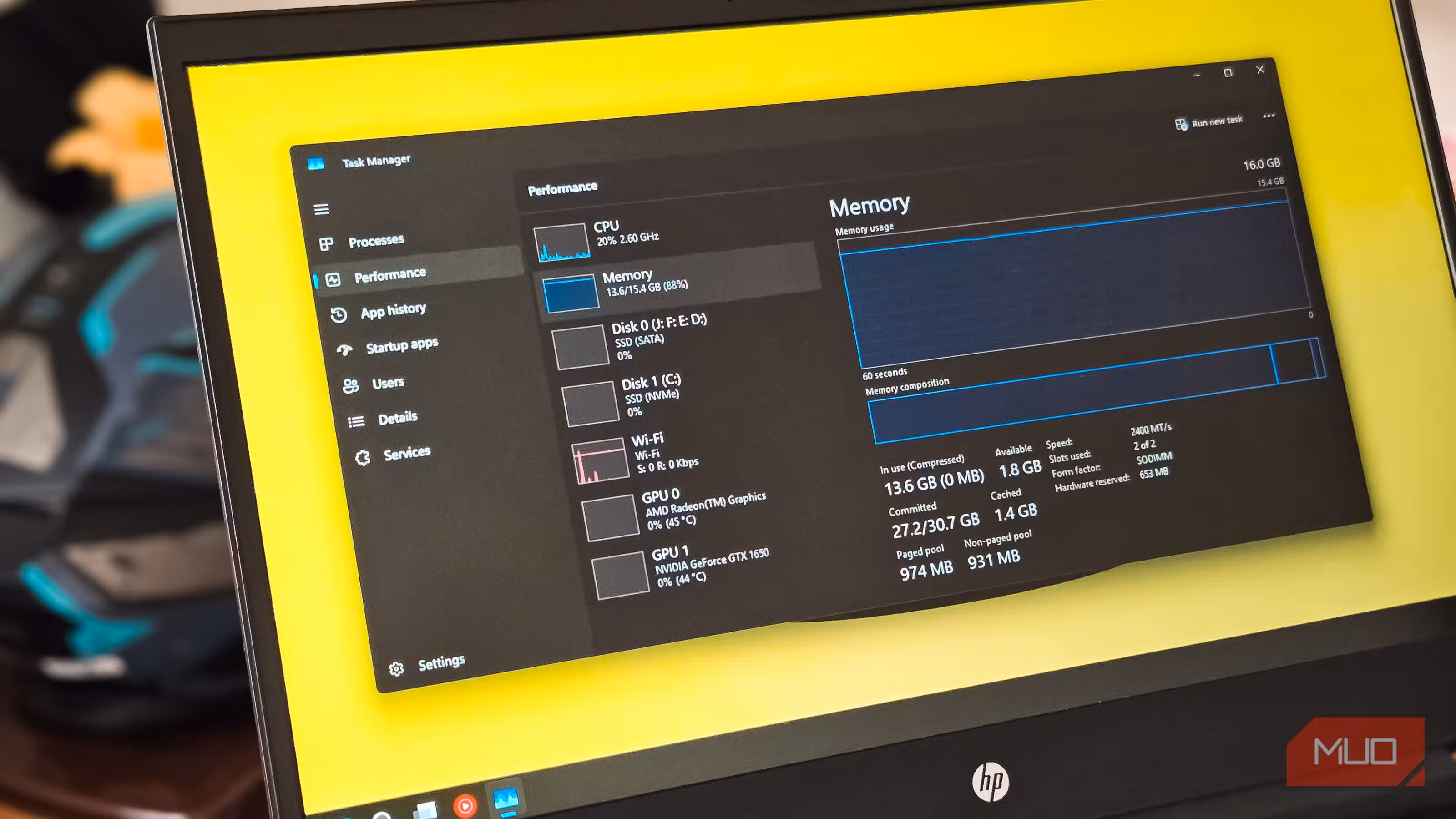 Resource Monitor's Memory tab reveals per-service RAM consumption that Task Manager hides