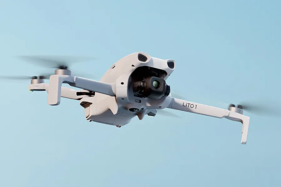 The DJI Lito 1 drone in flight.