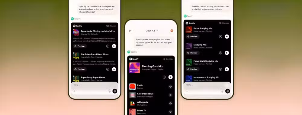Claude's Spotify integration lets users create and play music directly in conversation threads