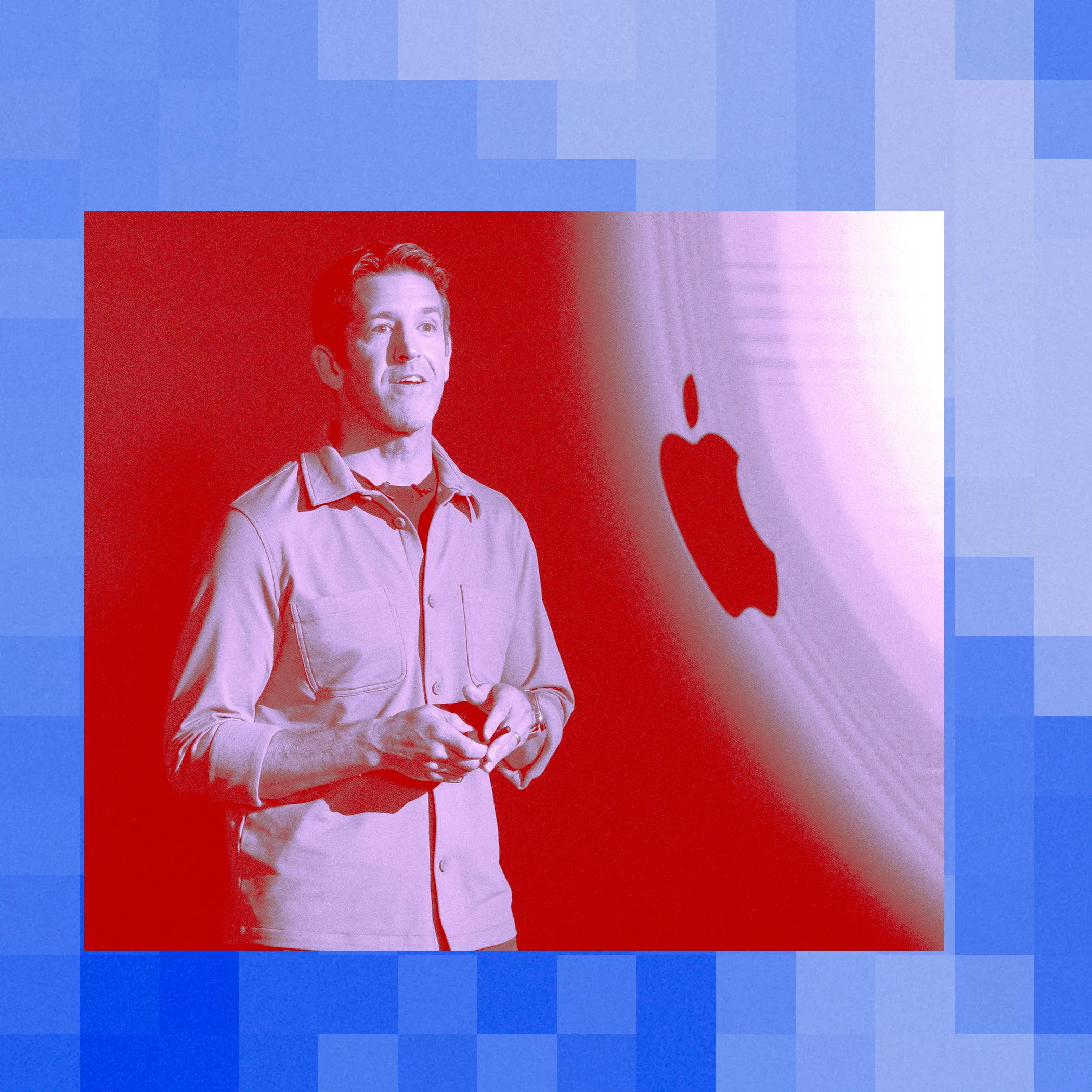 John Ternus senior vice president of hardware engineering at Apple Inc. during an Apple event in New York US on...