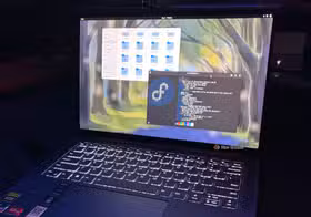 Fedora Workstation 40 running on a laptop with the default GNOME desktop