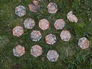 Completed clay PCB after firing process