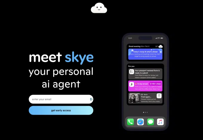 Skye's widget-based interface aims to bring contextual AI to the iPhone home screen