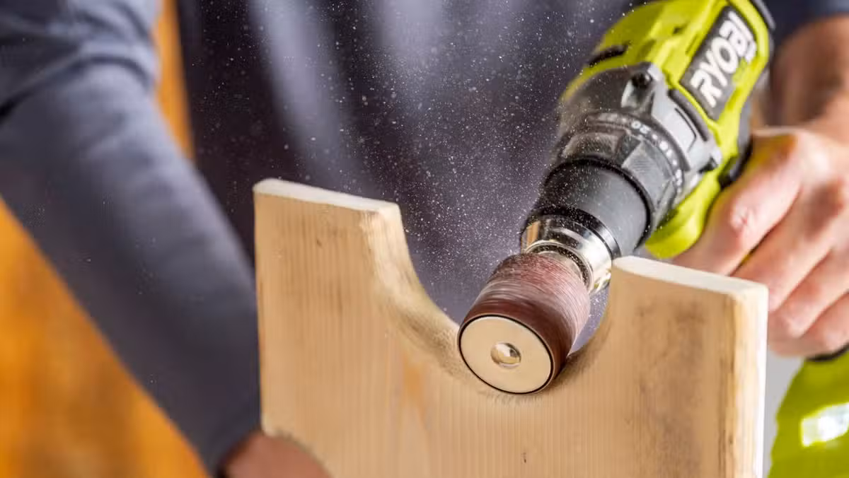 Drill brush attachments can scrub surfaces faster than manual cleaning