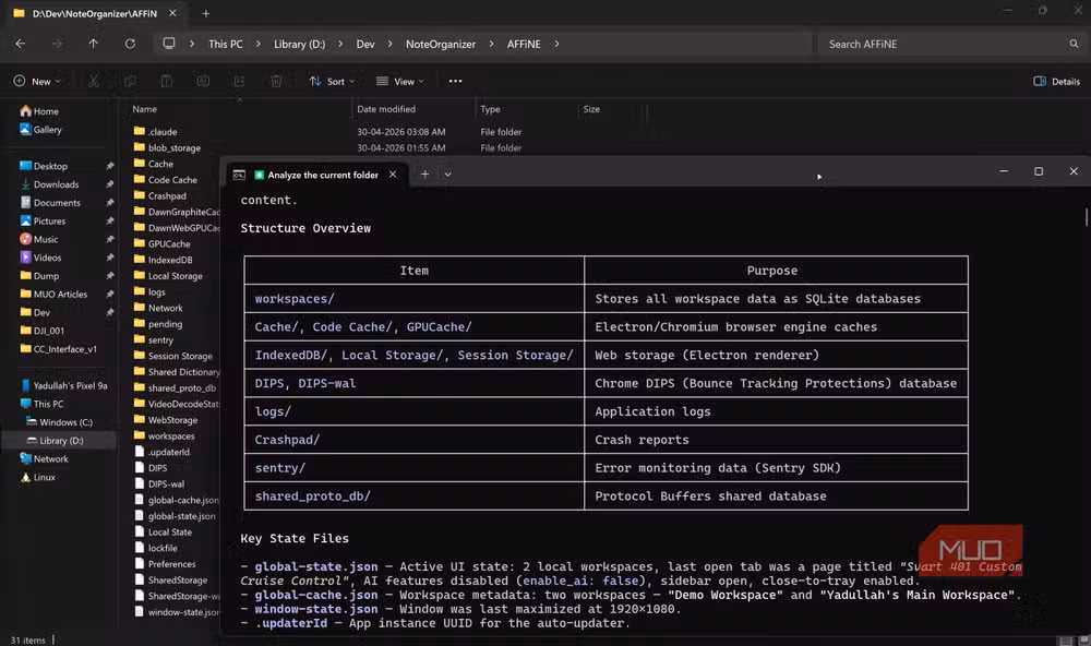 Claude Code reading AFFiNE note files directly