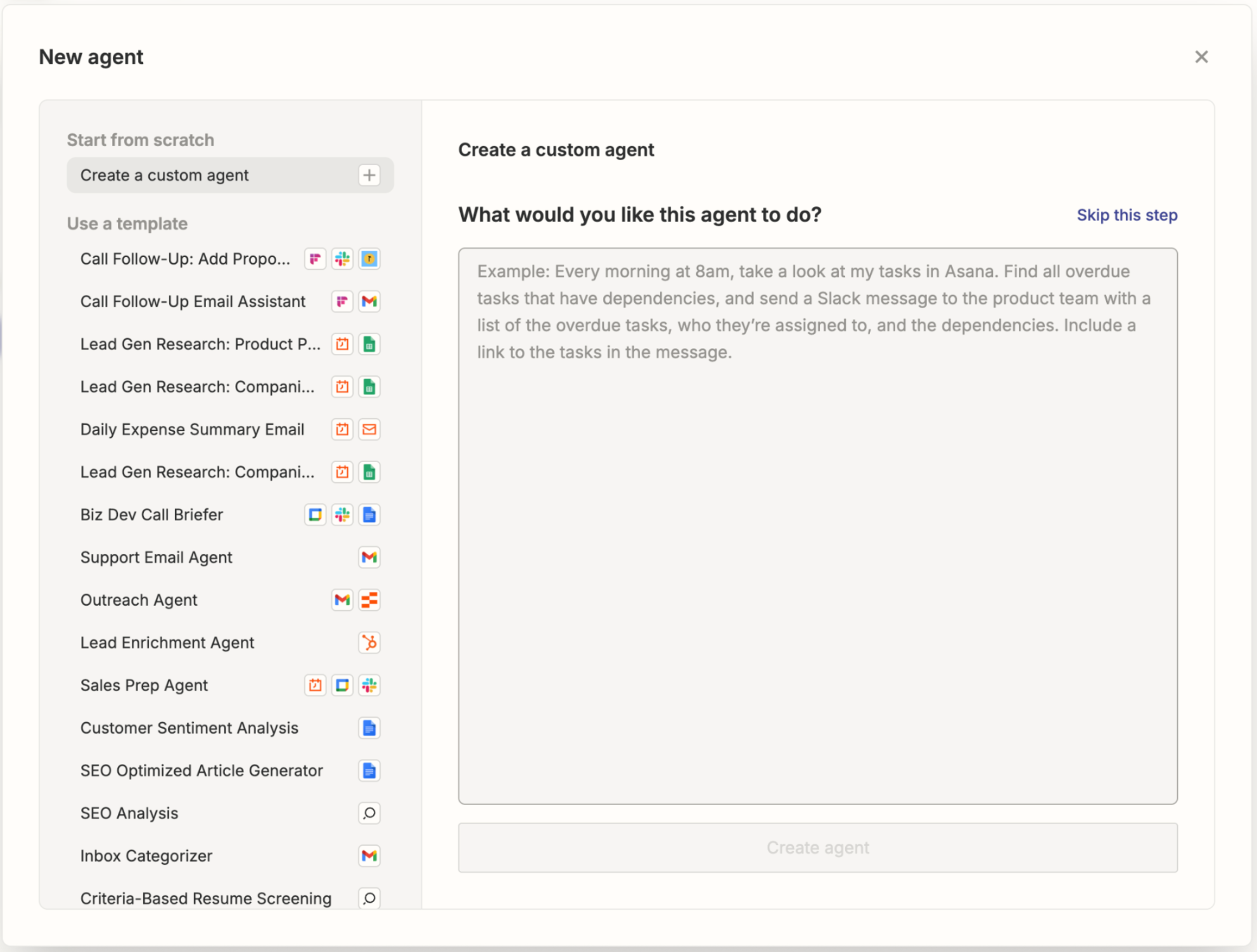 Workspace agents running tasks in the background