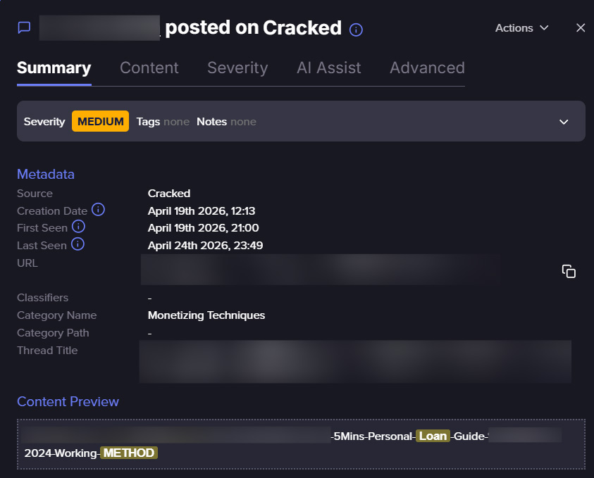 Threat actor discusses loan methods