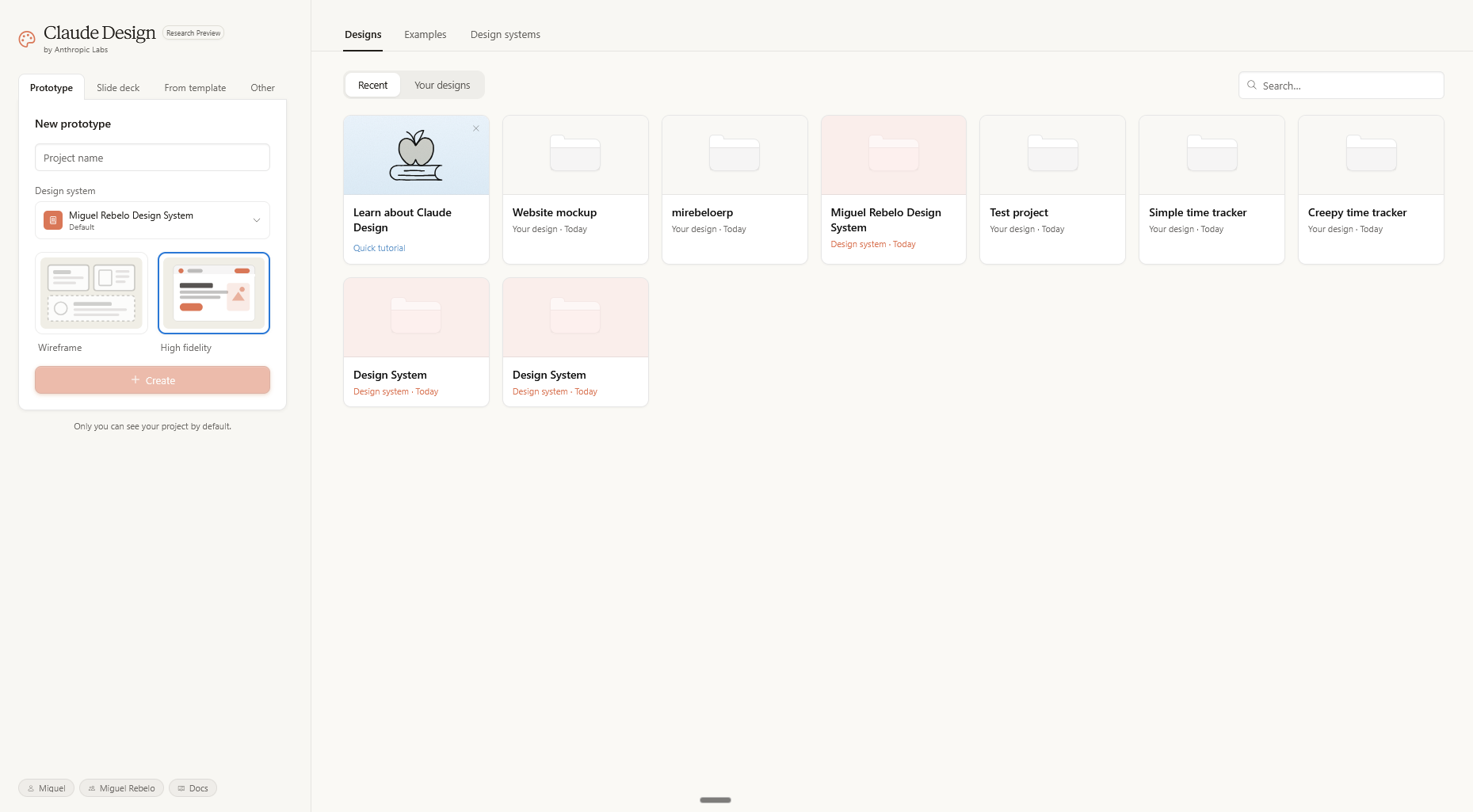 The design system configuration accepts multiple input types