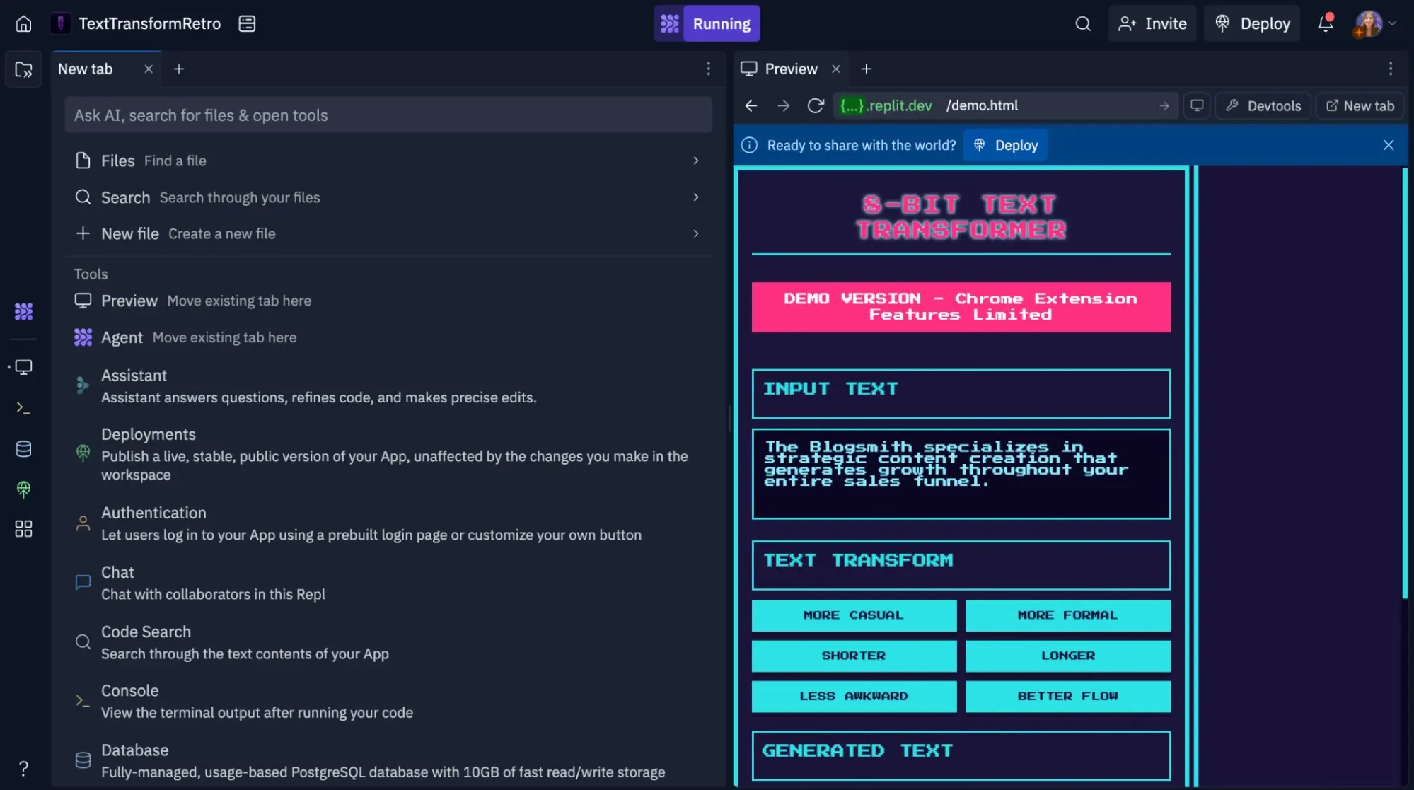 Replit runs entirely in your browser with no local setup
