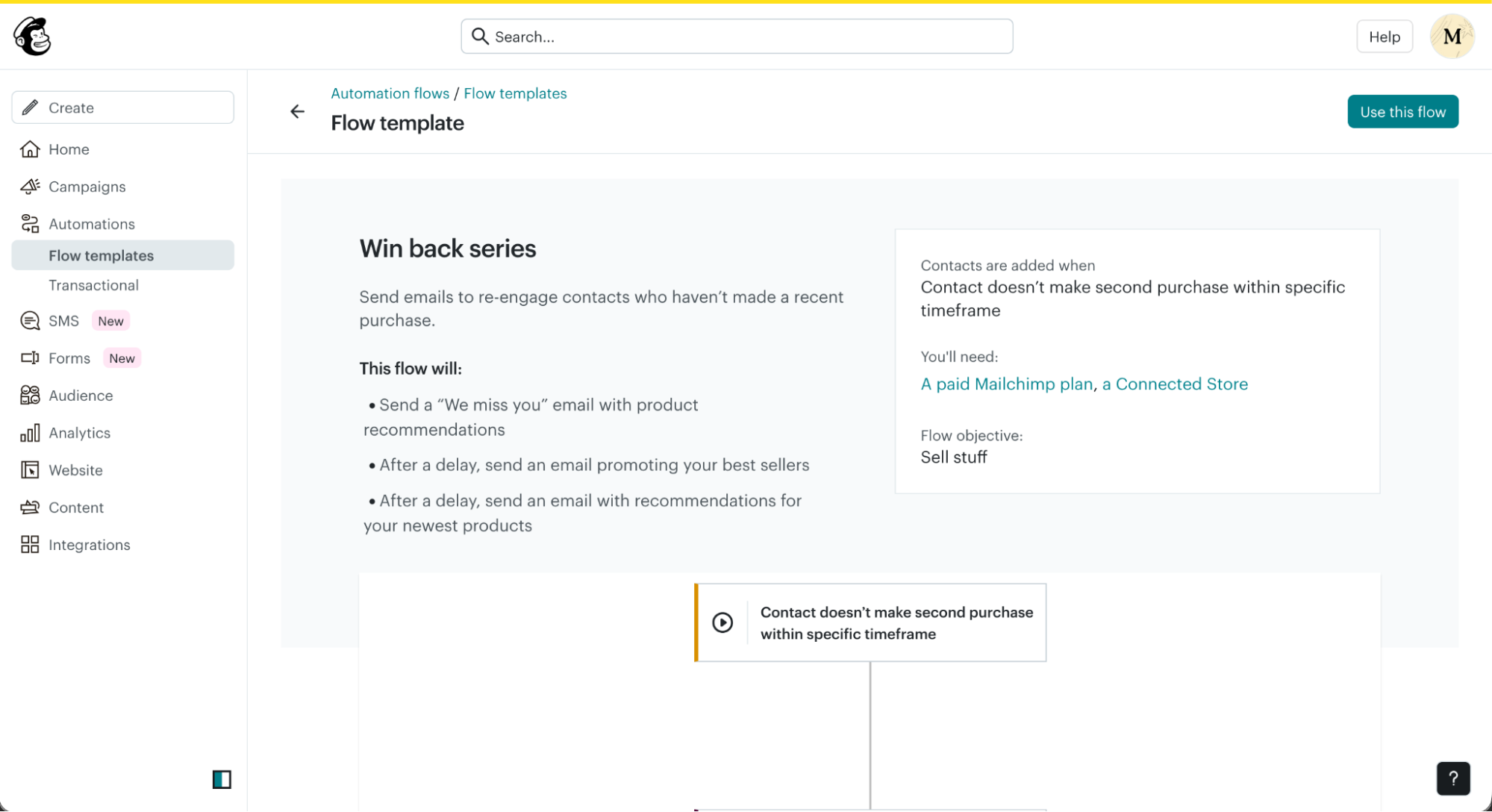 Mailchimp's interface consolidates email, CRM, and social tools in one dashboard
