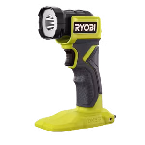 The Ryobi ONE+ LED light pivots to aim light exactly where you need it