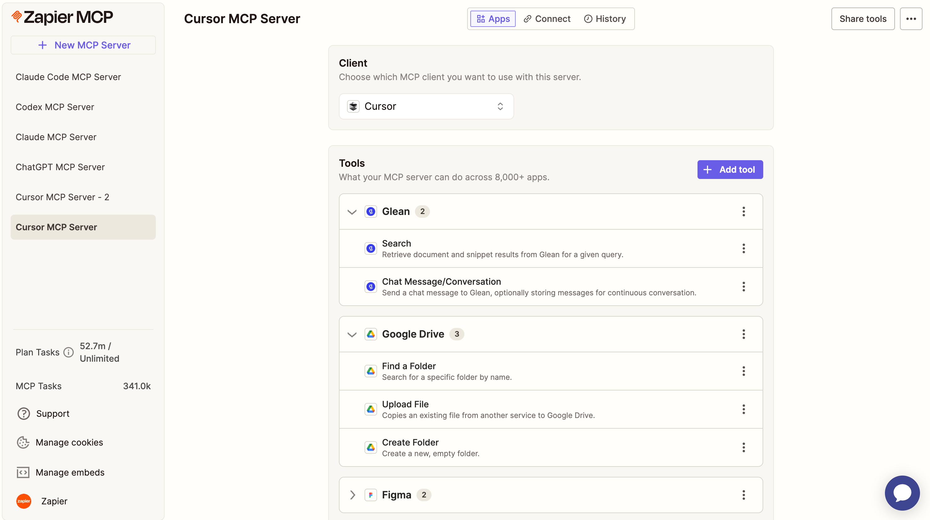 Zapier's MCP server interface for cross-platform automation