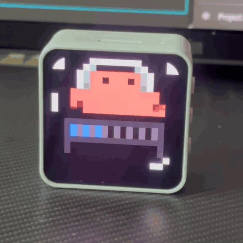 The Clawdmeter's pixel-art animations respond to your Claude Code usage levels