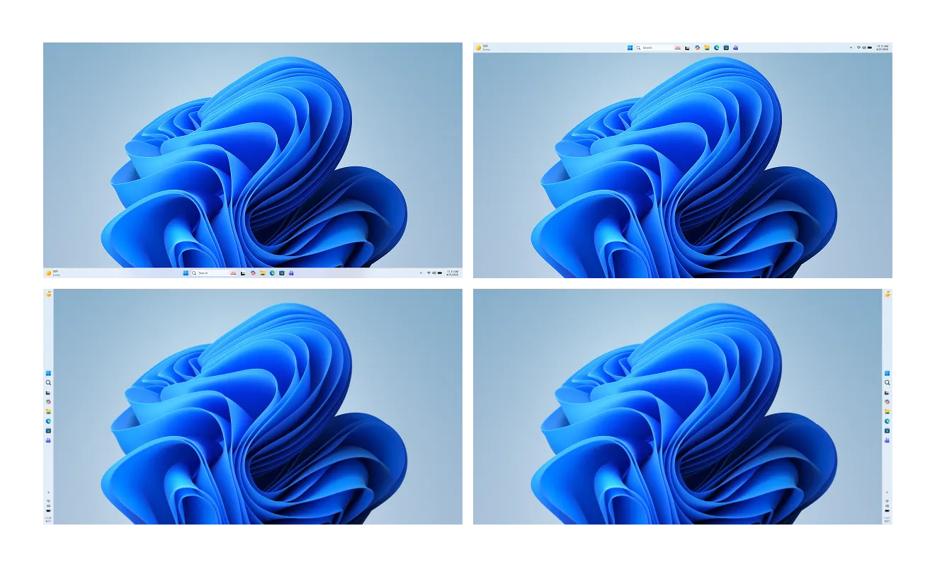 All the different taskbar positions.
