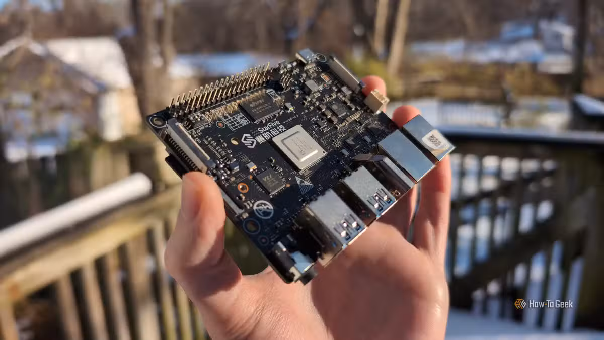The VisionFive2 single-board computer running on StarFive's RISC-V processor