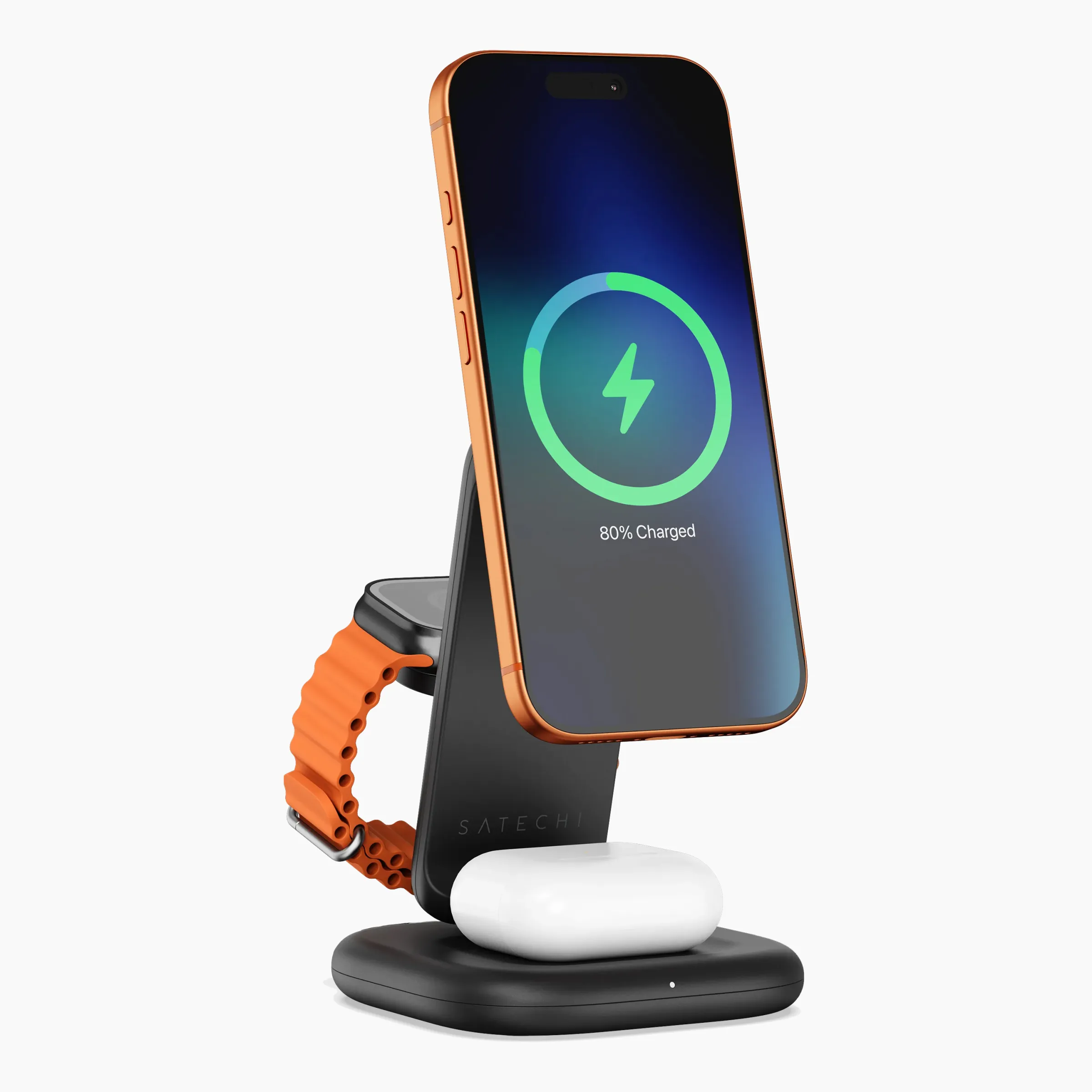 Satechi's 3-in-1 charging stand folds flat and includes international adapters