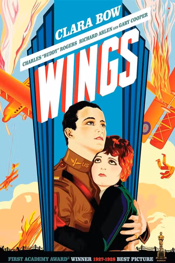 Wings (1927) starring Clara Bow won the first-ever Best Picture award