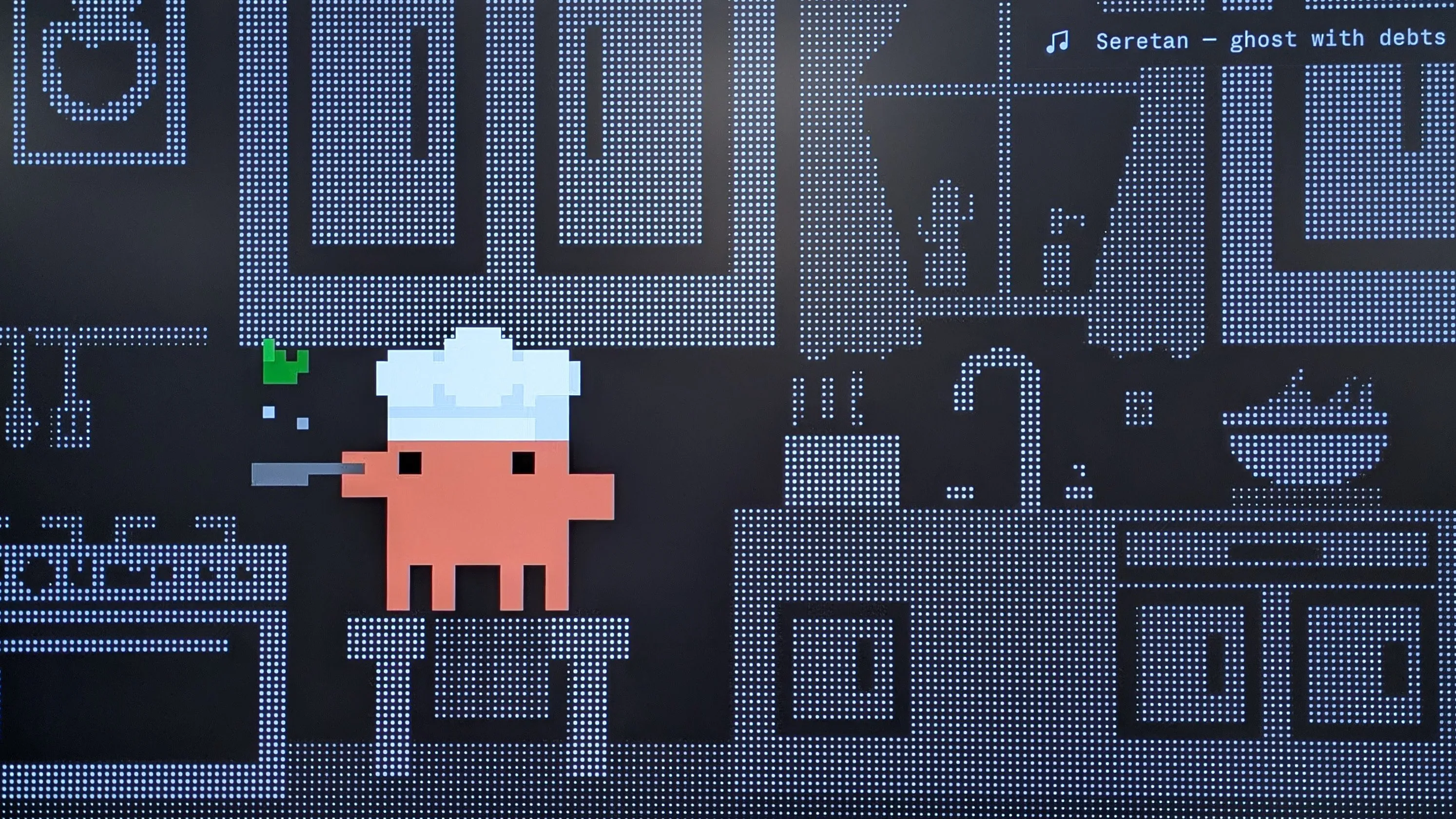 An 8-bit character with a chef