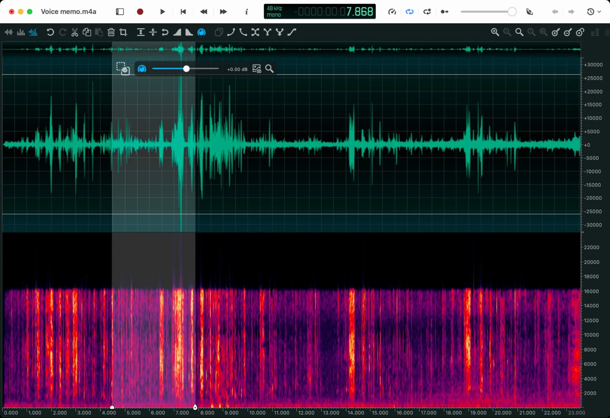 Acoustica's editing workspace