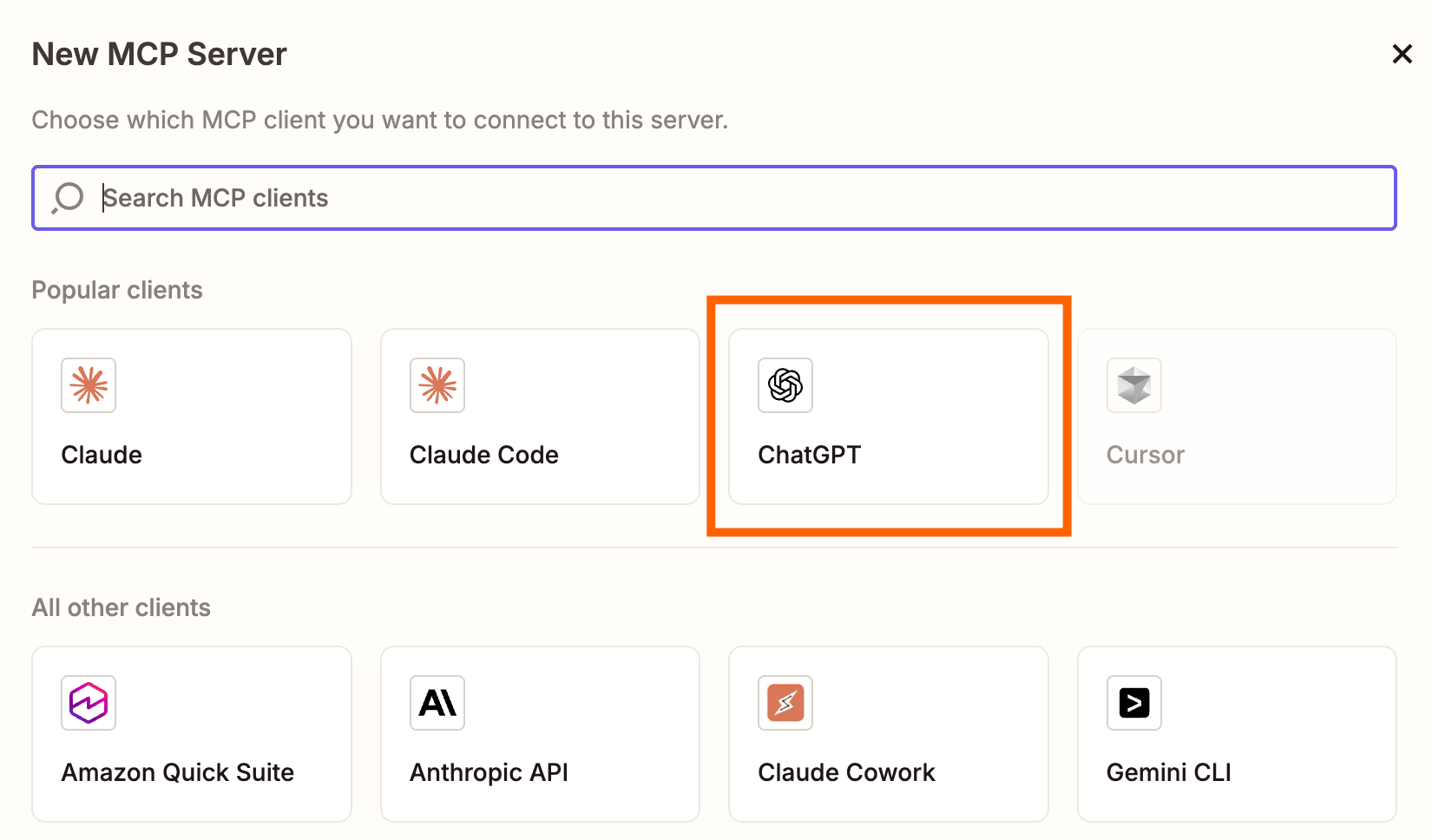 The Zapier MCP dashboard where you configure ChatGPT's access to your apps