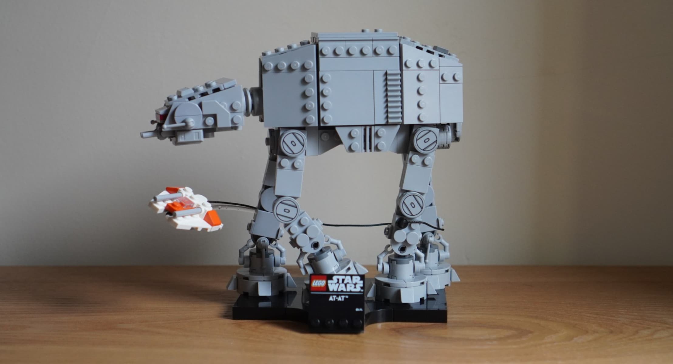 The completed build of Lego Star Wars AT-AT (2026) edition