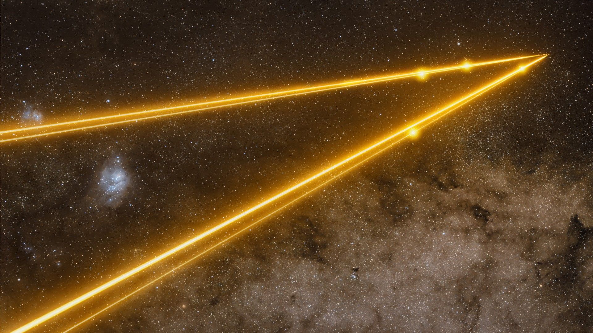 ESO's Four-Laser Shot Captures the Milky Way's Black Hole
