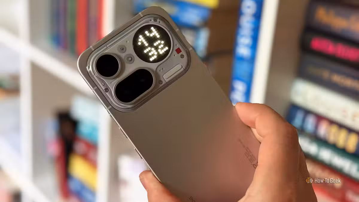 The Nothing Phone 4a Pro's distinctive asymmetric design