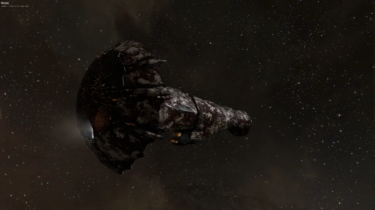 The Molok Titan, one of EVE Online's rarest and most expensive ships