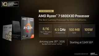 The Ryzen 7 5800X3D 10th Anniversary Edition with updated packaging