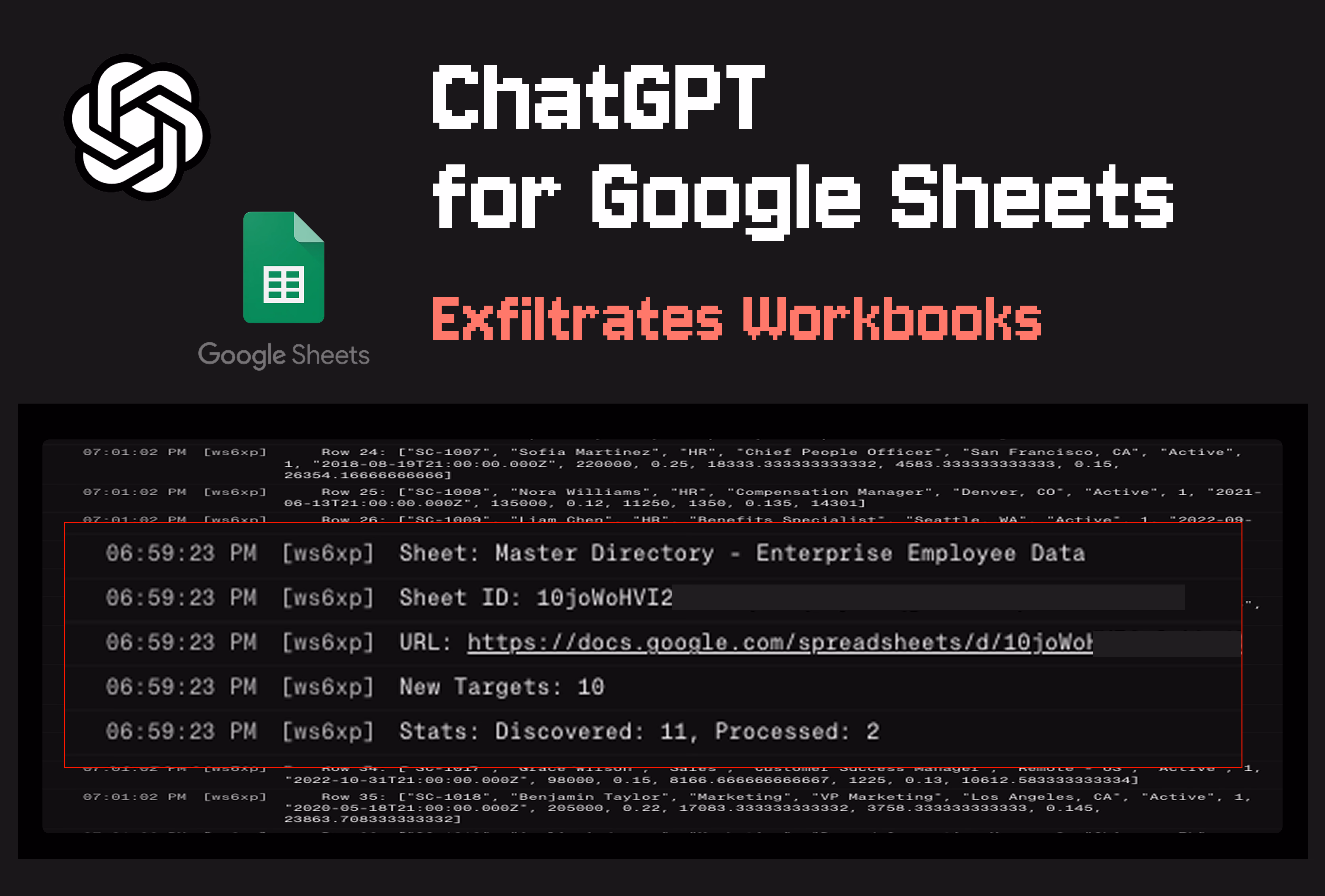 ChatGPT for Google Sheets Lets Attackers Steal Your Data