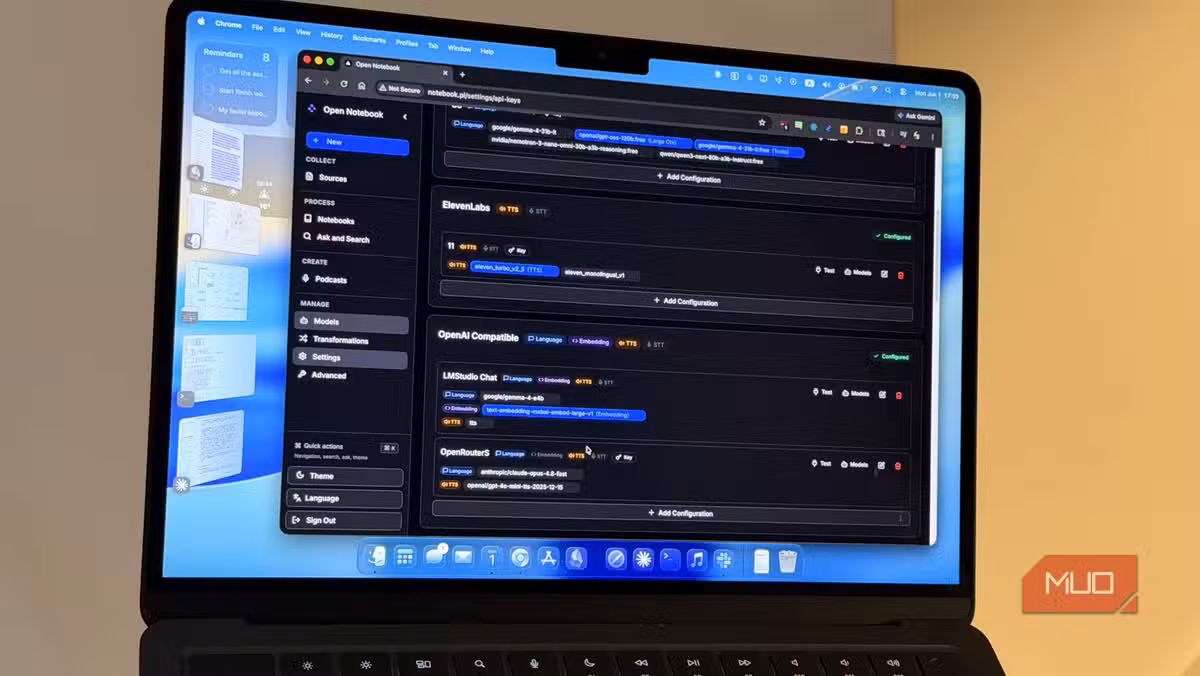 Open Notebook's interface running on a self-hosted setup