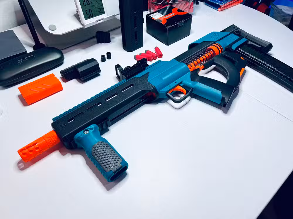 The LYNX 300FPS blaster requires ABS printing and additional hardware
