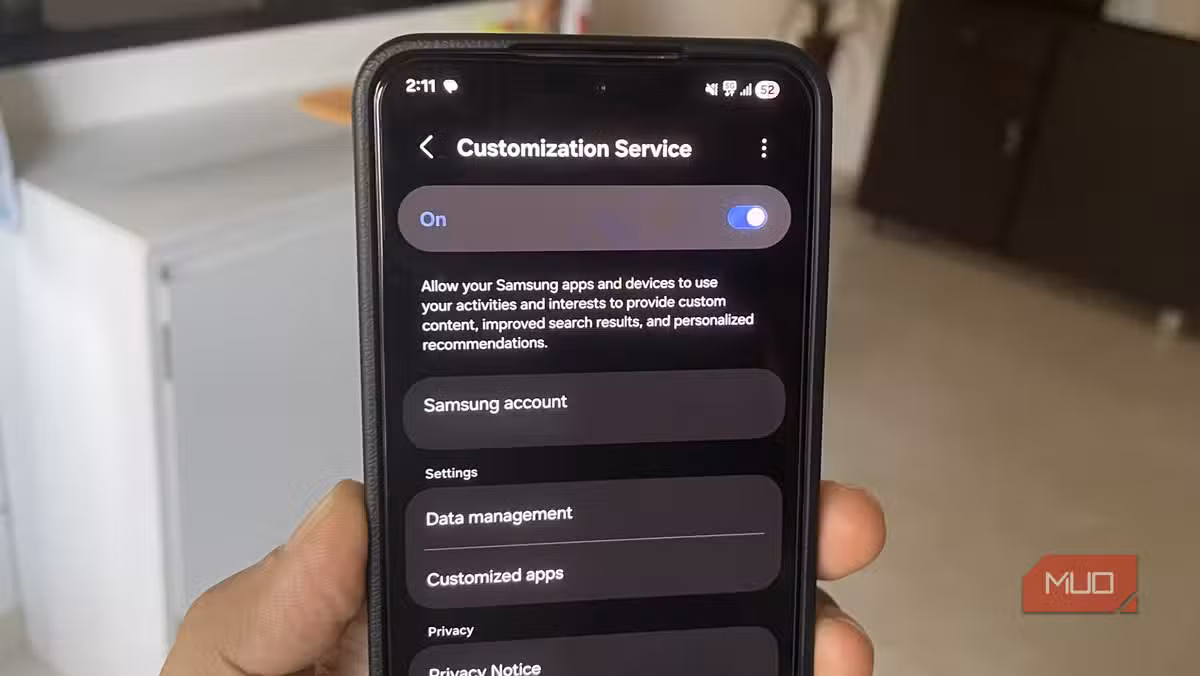 Customization Service appearing in battery usage on a Galaxy phone