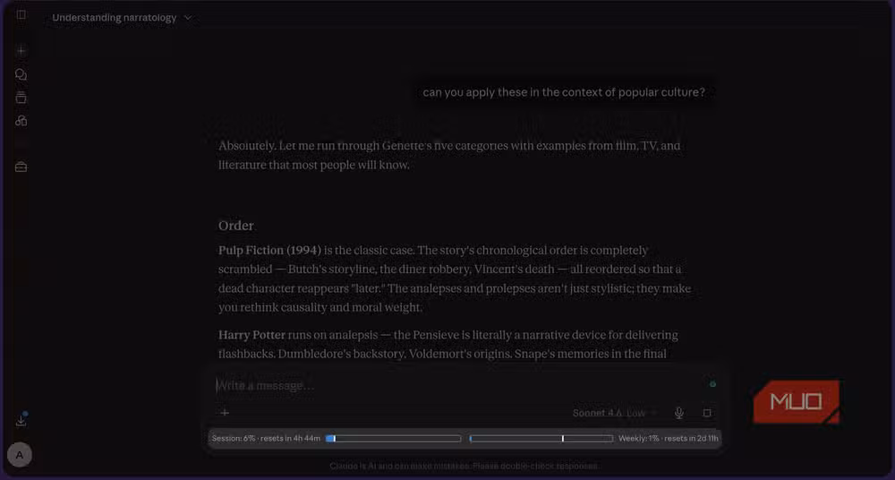 Claude Counter extension displays token usage alongside the chat interface