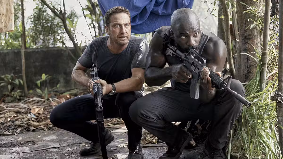 Gerard Butler and Mike Colter in Plane