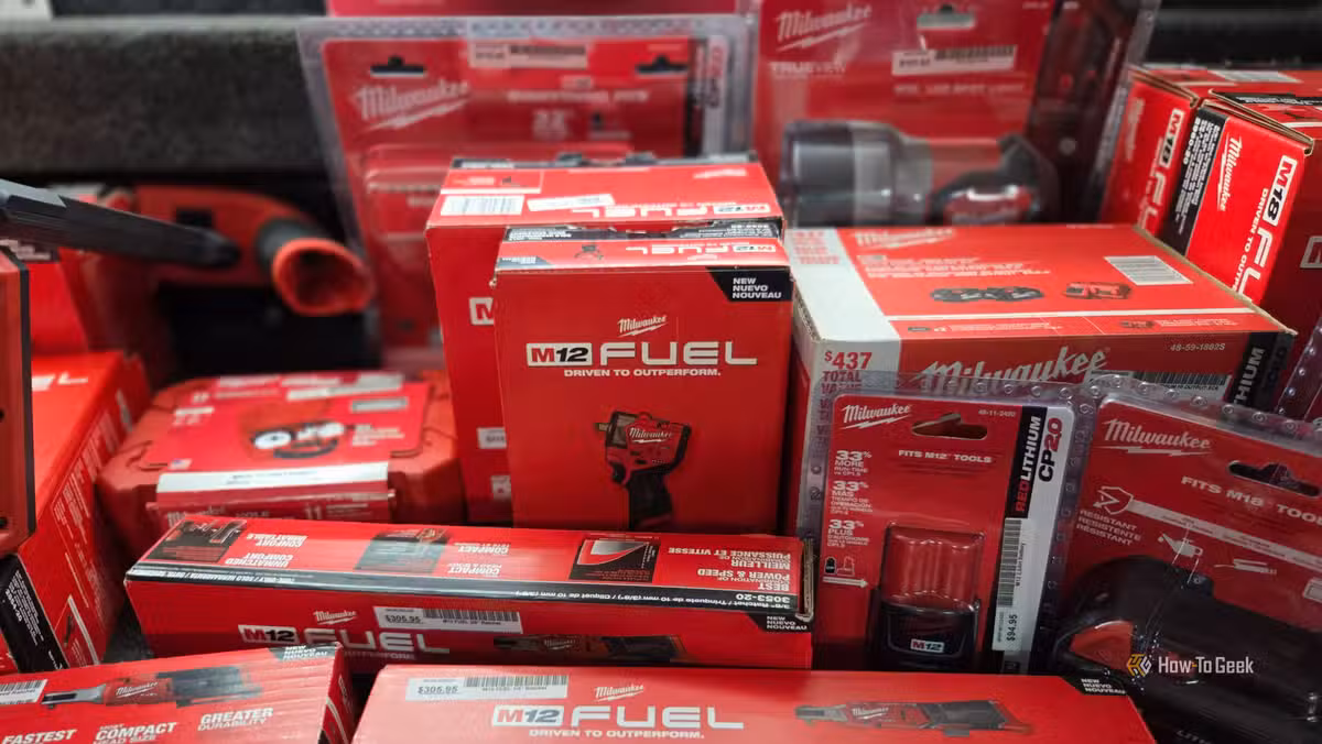 Milwaukee's M12 and M18 tool lines share batteries within their respective platforms