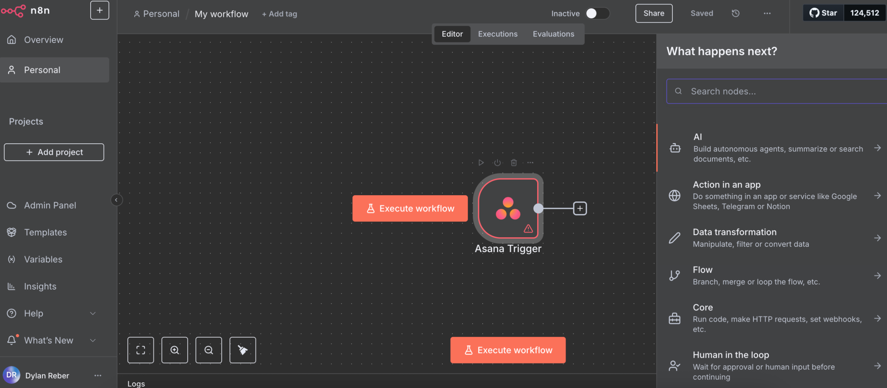n8n's self-hosted workflow orchestration interface