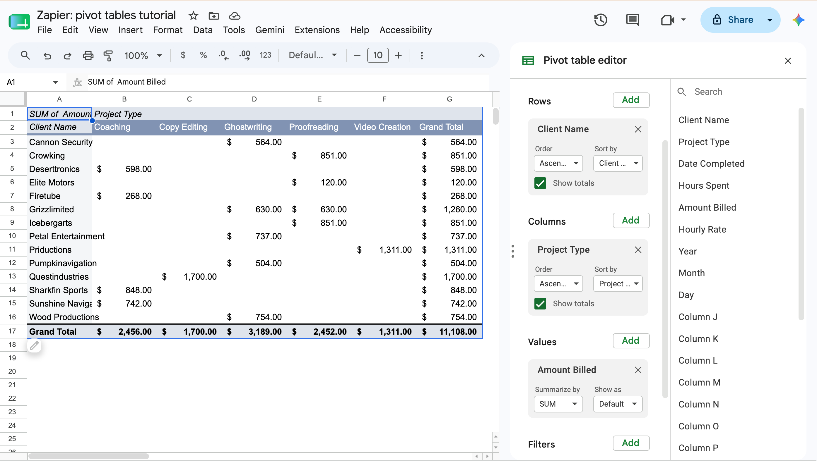 Editing the data range to include newly added rows