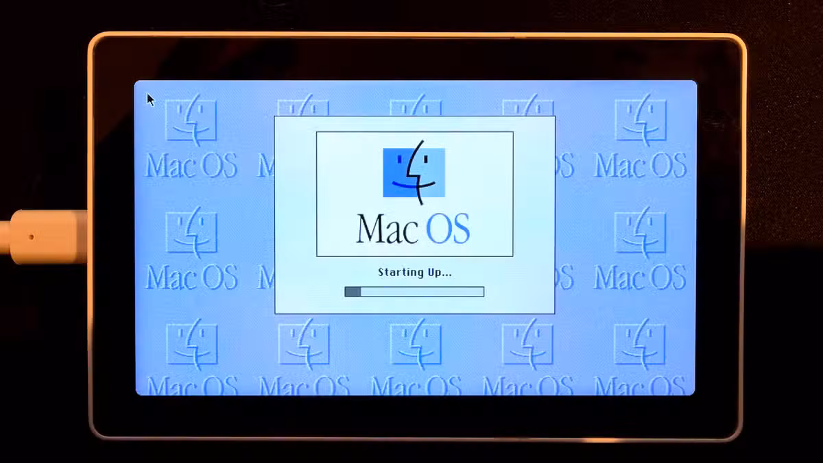 Mac OS 8.1 booting on an ESP32 tablet by Amchord on GitHub