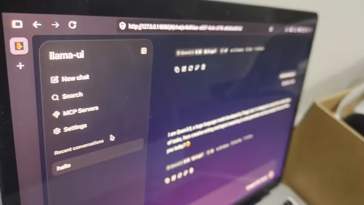 A local AI model running on a laptop without any network connection