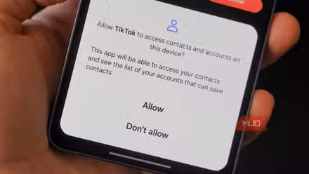 Contact sharing pop-up in Android 16.