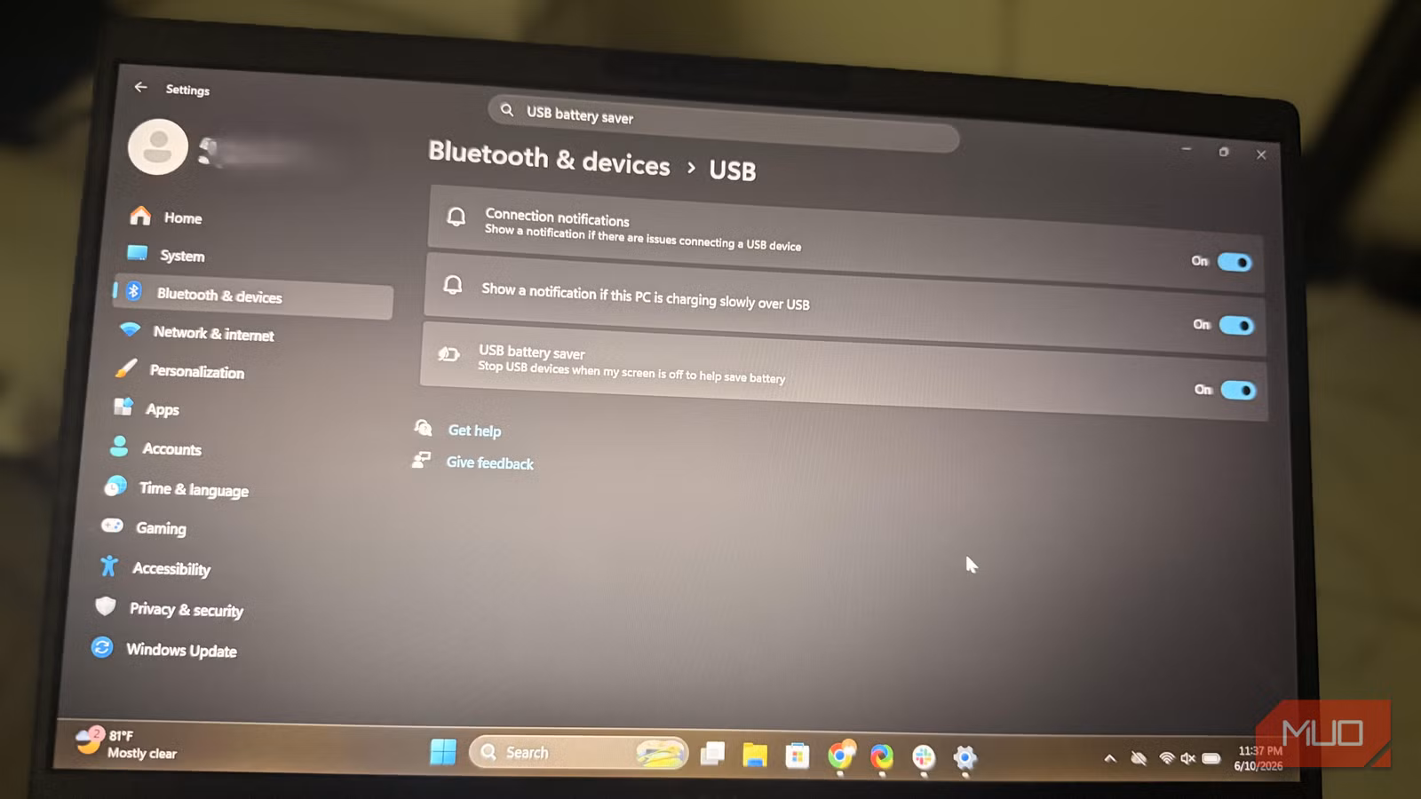 One USB setting stops external drives from disconnecting