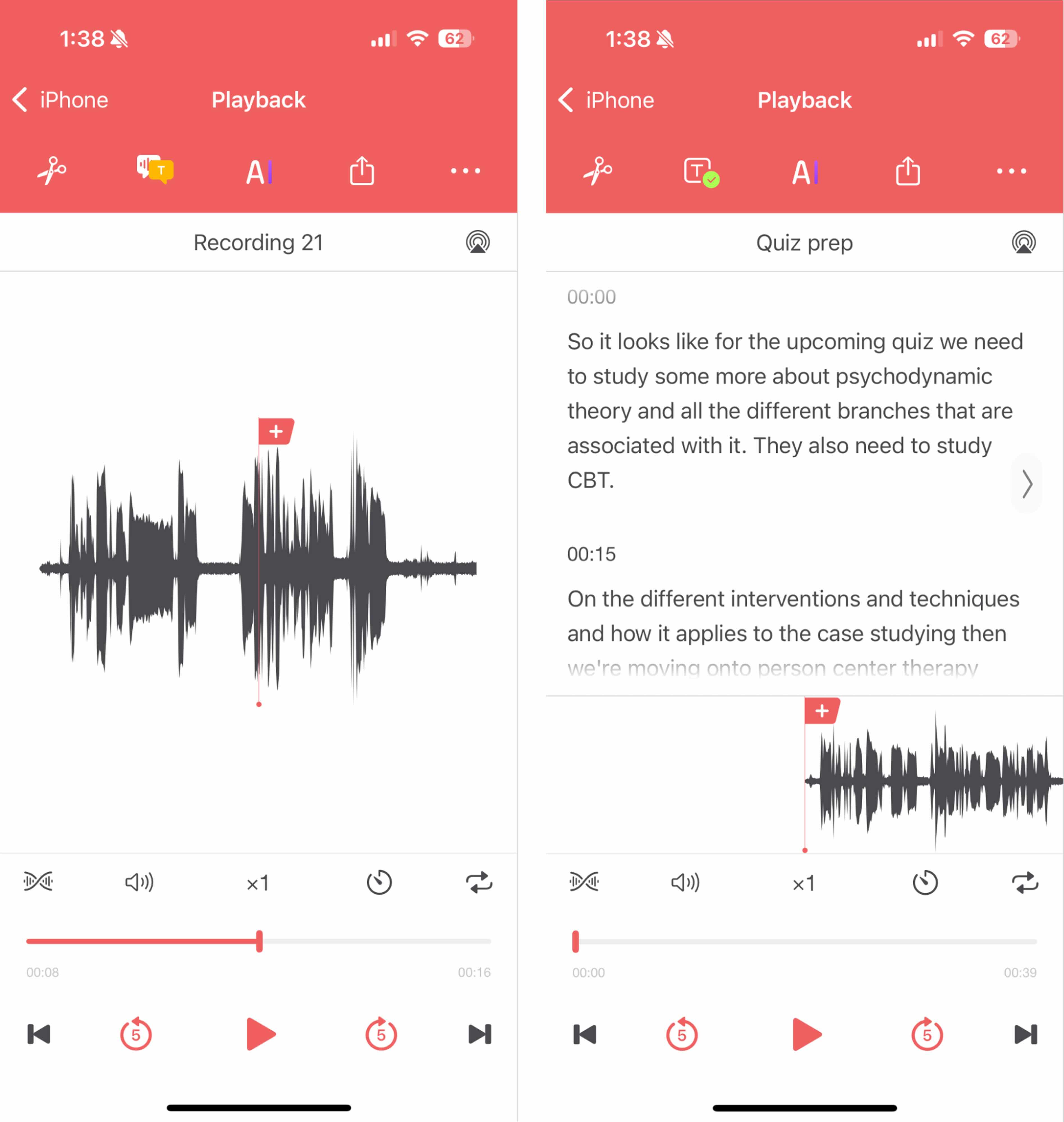 Voice Recorder &amp; Memos Pro, our pick for the best iPhone recording app for editing features