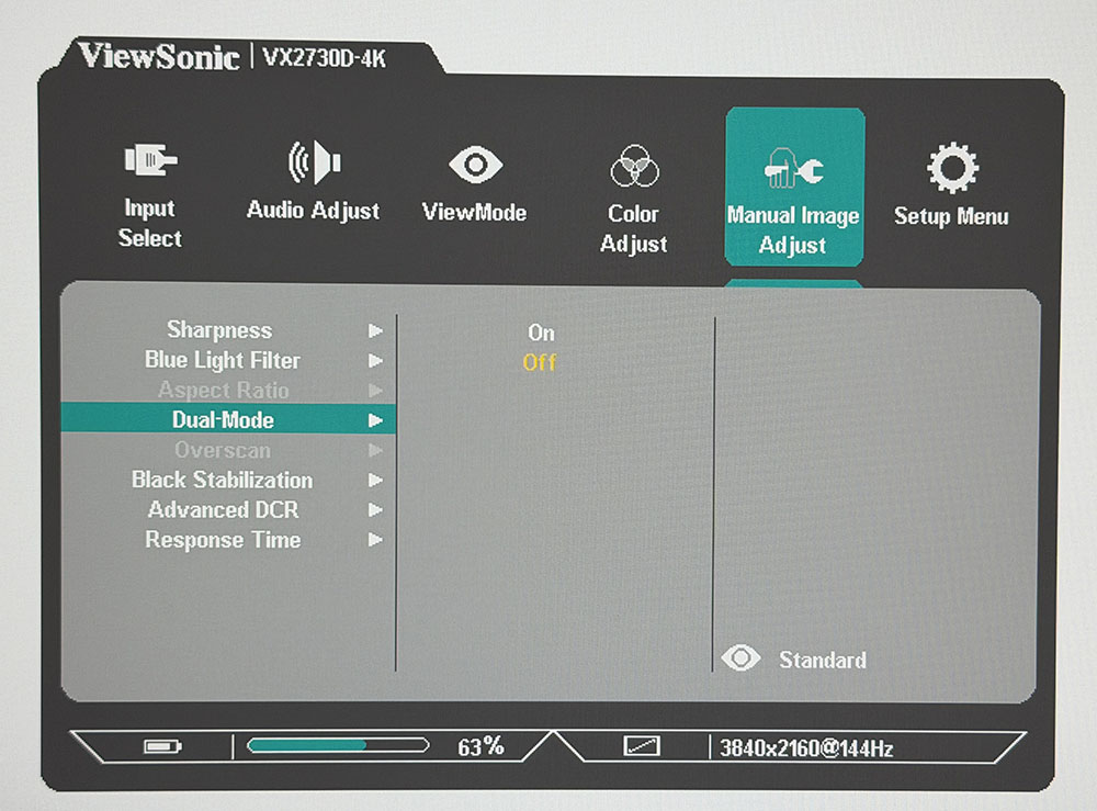 شاشة ViewSonic VX2730D-4K أثناء تشغيل لعبة تُظهر جودة الصورة والألوان